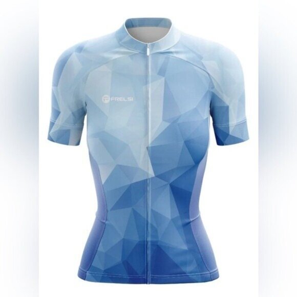 BALEAF Ocean Blue Women's Short‎ Sleeve Cycling Jersey Full Zip Size XL - Picture 1 of 14